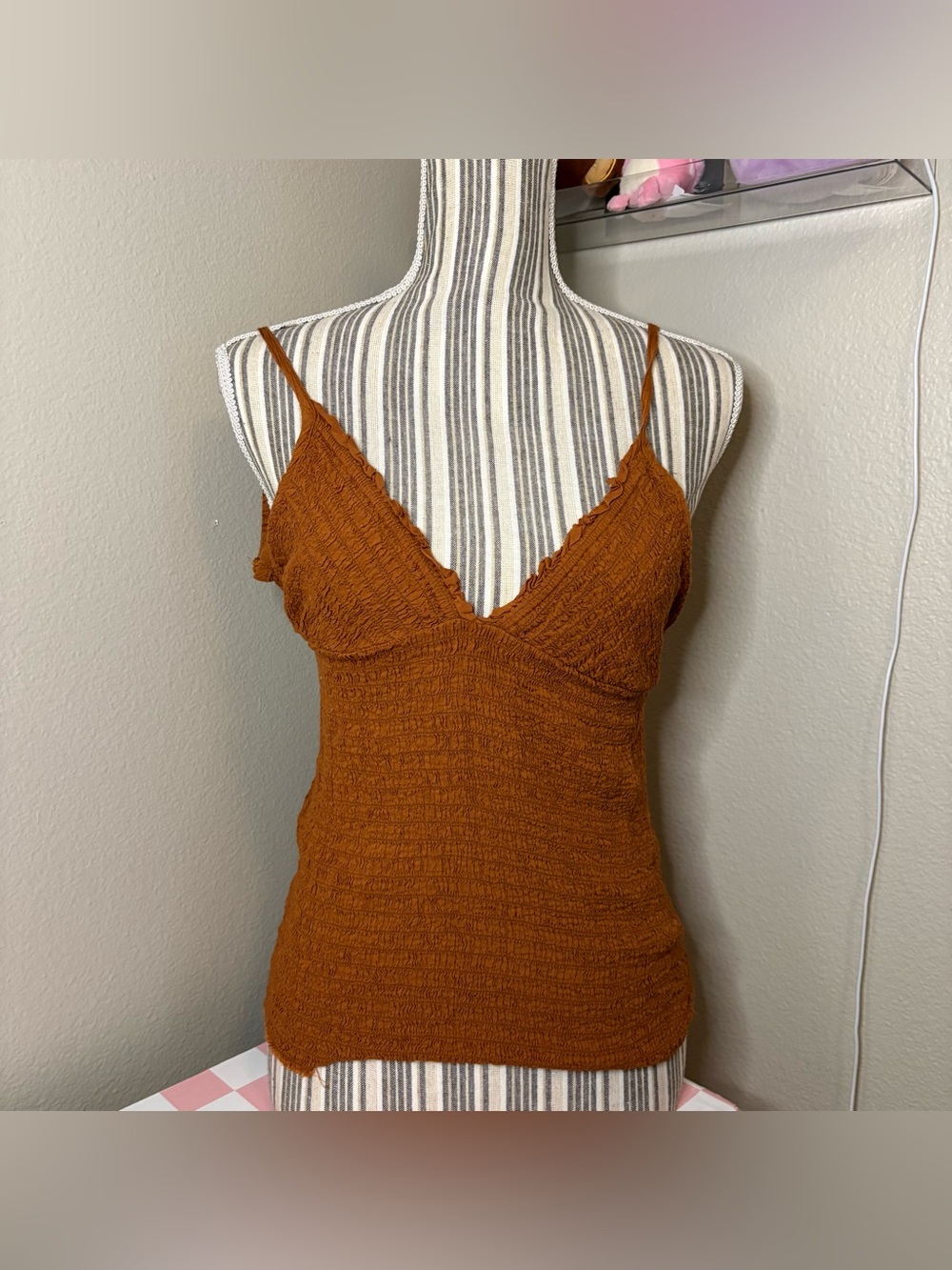 Anthropologie Rust Knit Spaghetti Strap Camisole